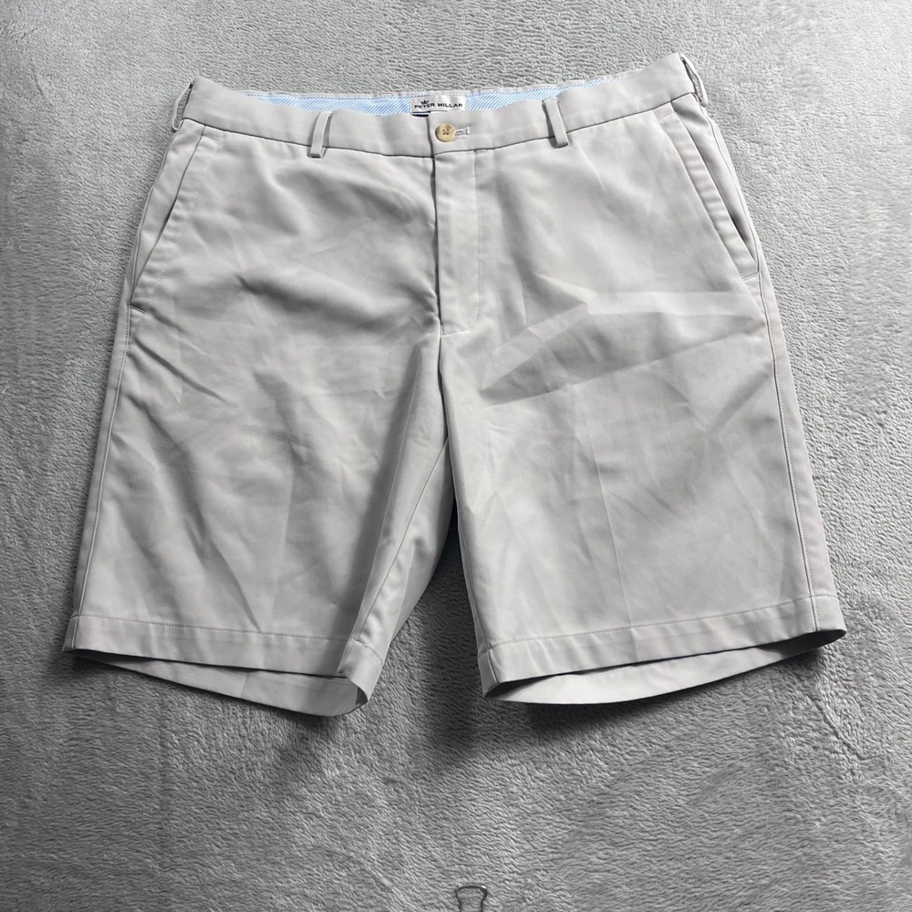 Peter Millar Salem Performance Golf Shorts Mens 34 Gray ME0EB82